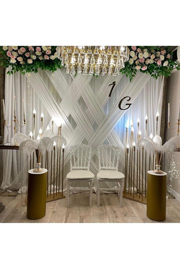 BEYAZ ÇAPRAZ PERDE FON - 1