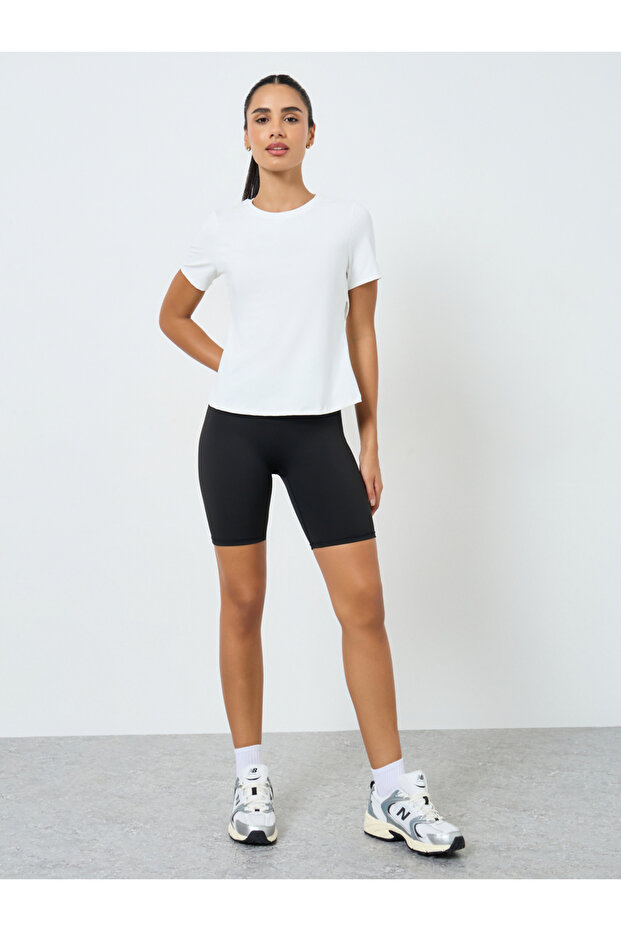 Women Overlay Wrap Effect Short Sleeve T-Shirt