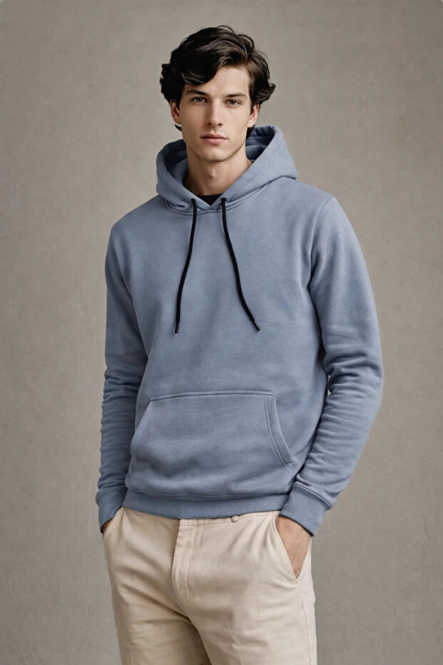 Men's Premium Casual Gray Hooded Sweatshirt