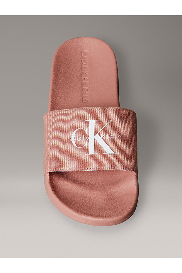 Kanvas Monogram Detaylı Kadın Terlik - 4