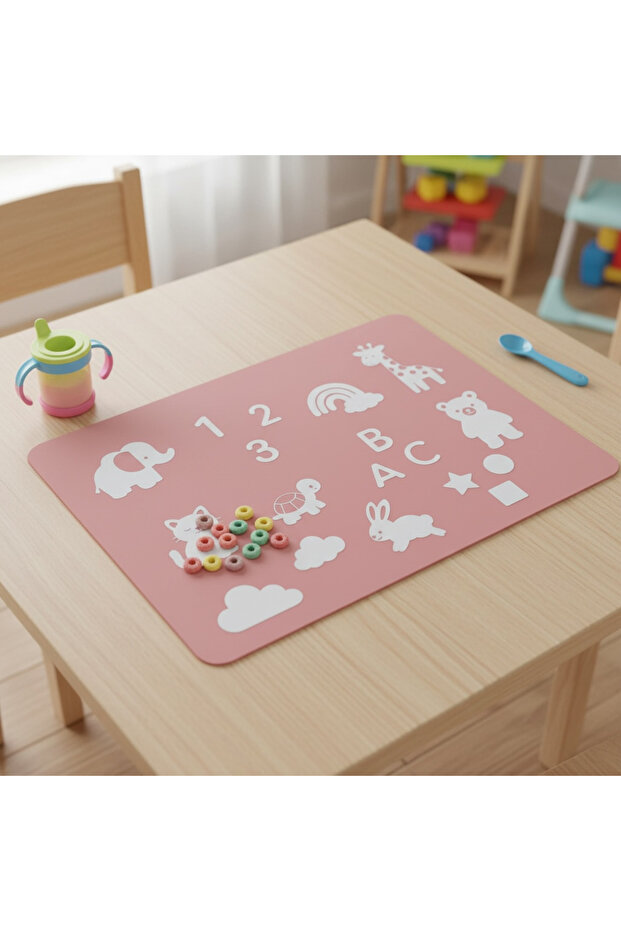 Multi-Purpose Silicone Food-Play Mat Pink