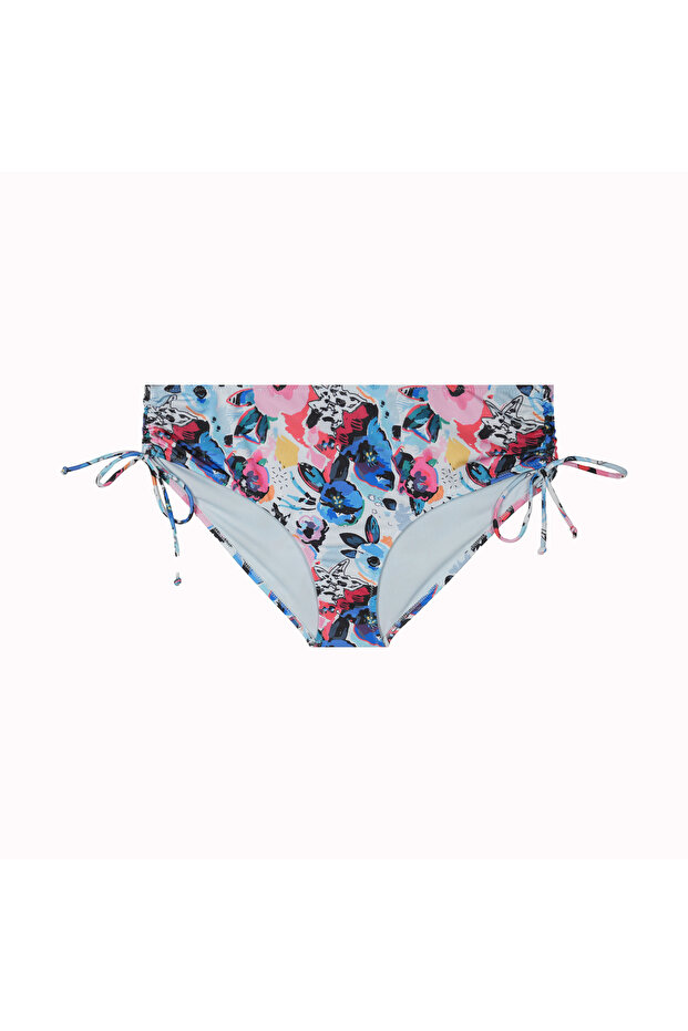 Drawstring Side Tie Bikini Bottoms Flat Cut
