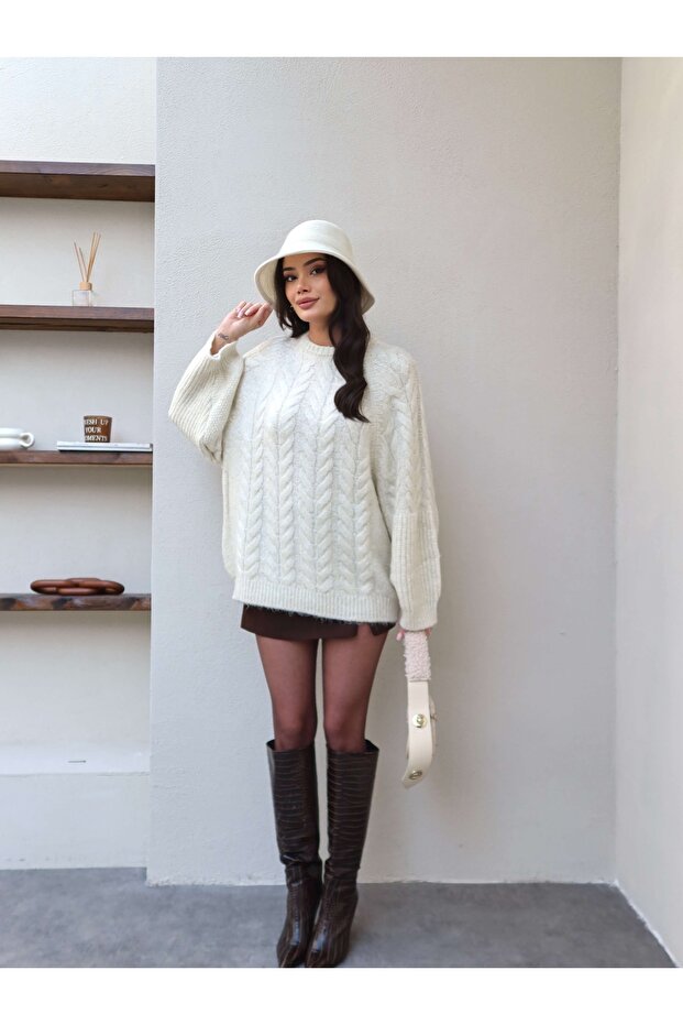 Oversize Simli Triko Kazak - 5