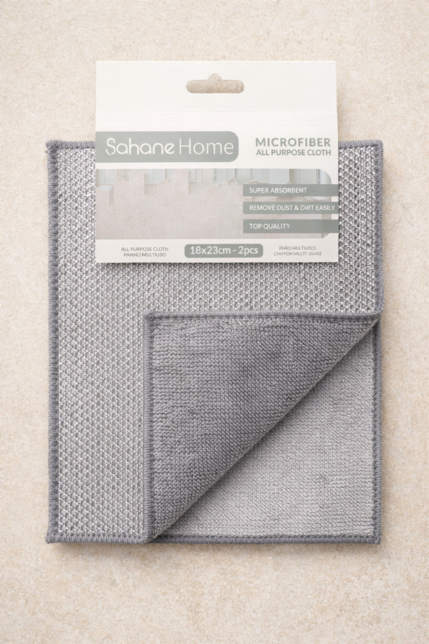 Microfiber Cloth with Wire and Fabric Sides Double-Sided Effective Cleaning Cloth Set of 2 Shn-1311