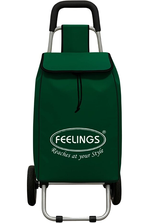 Shopping Trolley | Foldable & Portable Fabric Luggage Bag with Wheels – Green