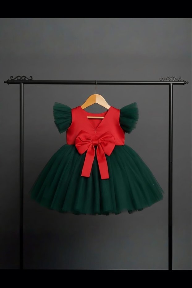 Girls' Christmas-Themed Tulle Evening Dresses