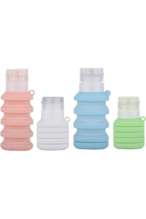 4Pcs Silicone Travel Bottle, Leakproof&Squeezable&Foldable for Shampoo Conditioner Lotion