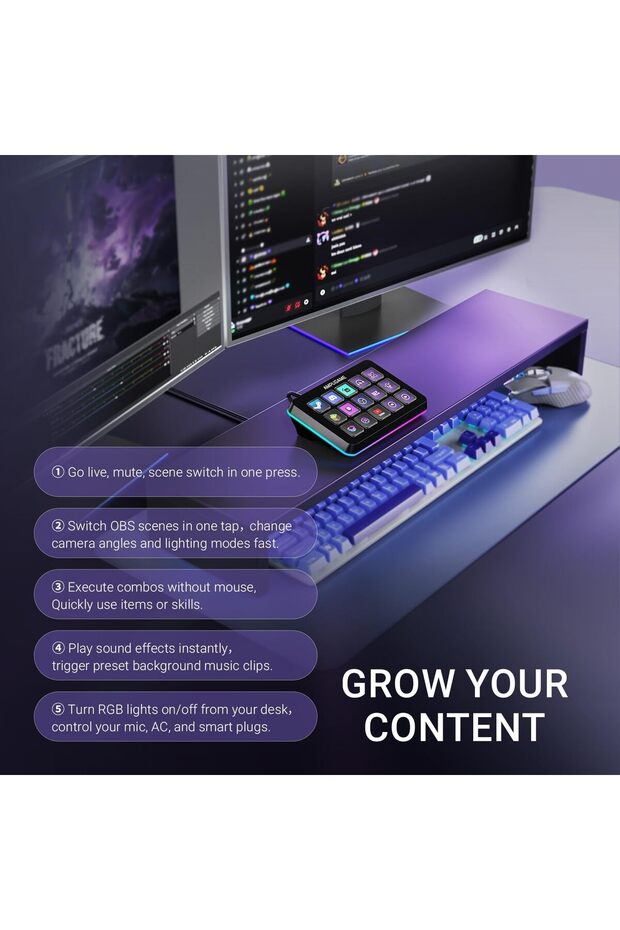 وحدة تحكم AmpliGame Stream مزودة بـ 15 مفتاح ماكرو - 5