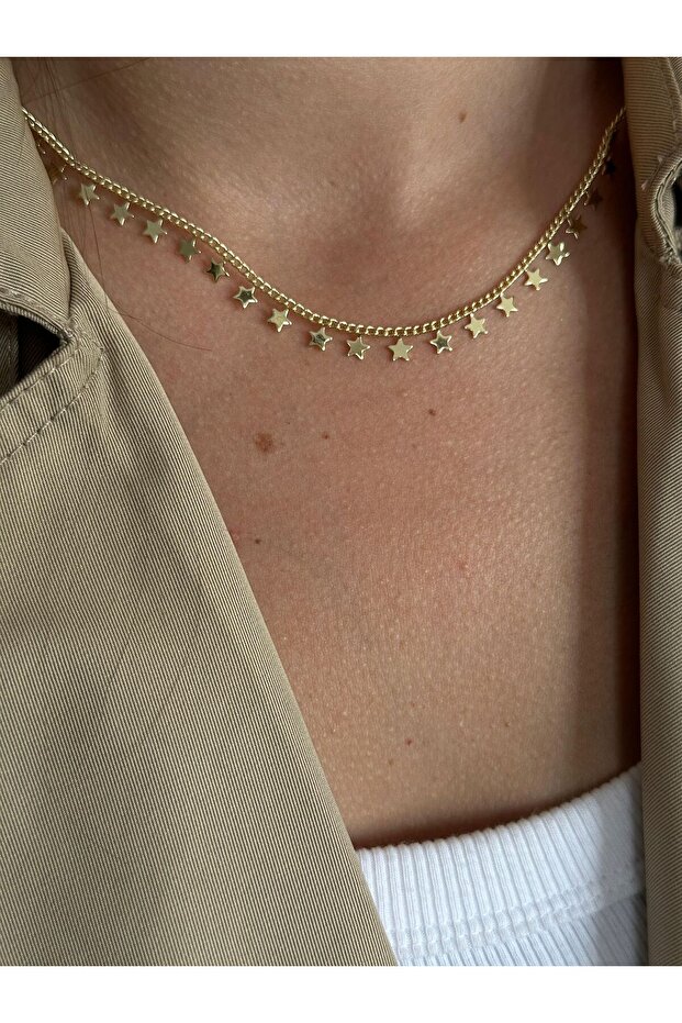 Çelik yıldız pul kolye - 1