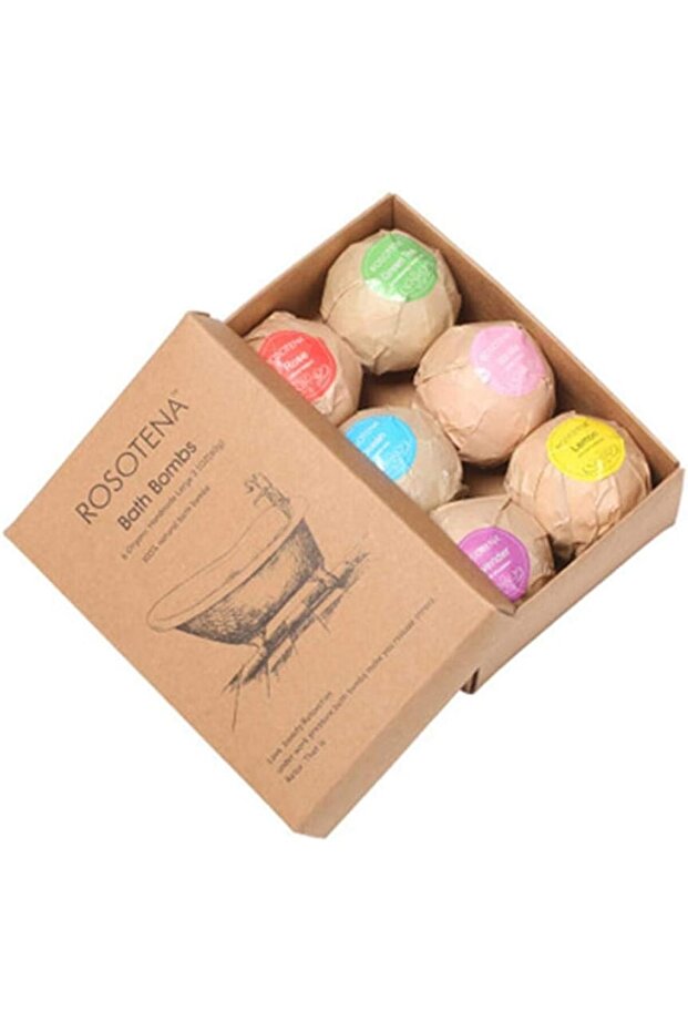 Bath Bombs Bubble Fragrance Gift Set Rose Green Tea Ocean Lavender Lemon 6 pcs Sea Salts Balls