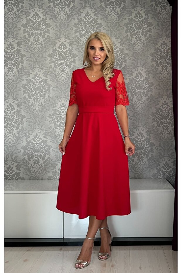 Rochie Crina lunga rosu - 1