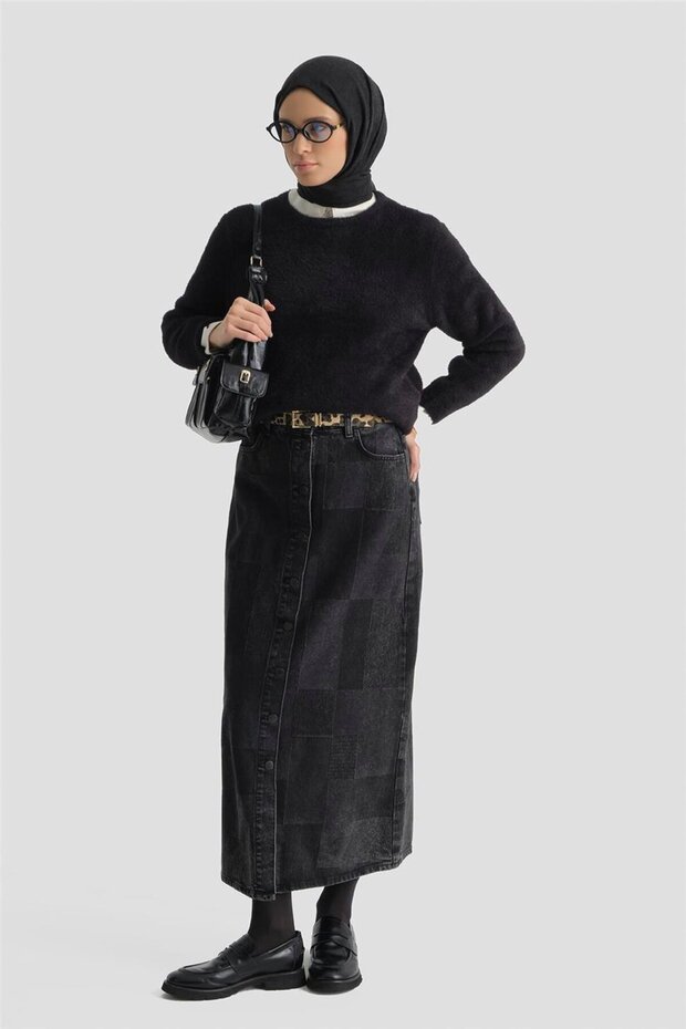 Dokulu Basic Kazak 25KD6025 Siyah - 1