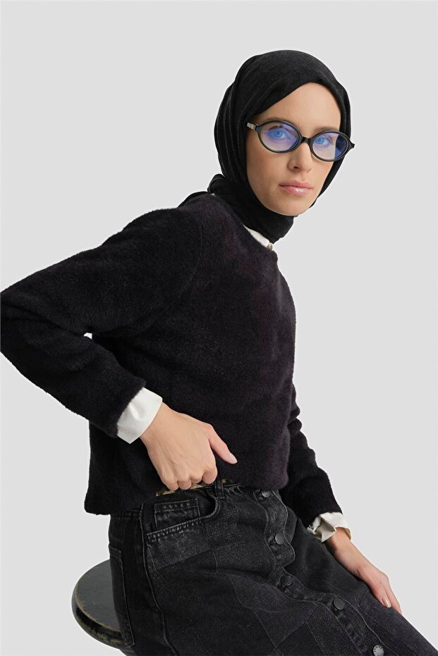 Dokulu Basic Kazak 25KD6025 Siyah - 4