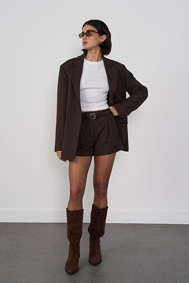 Pileli Mini Şort - 1