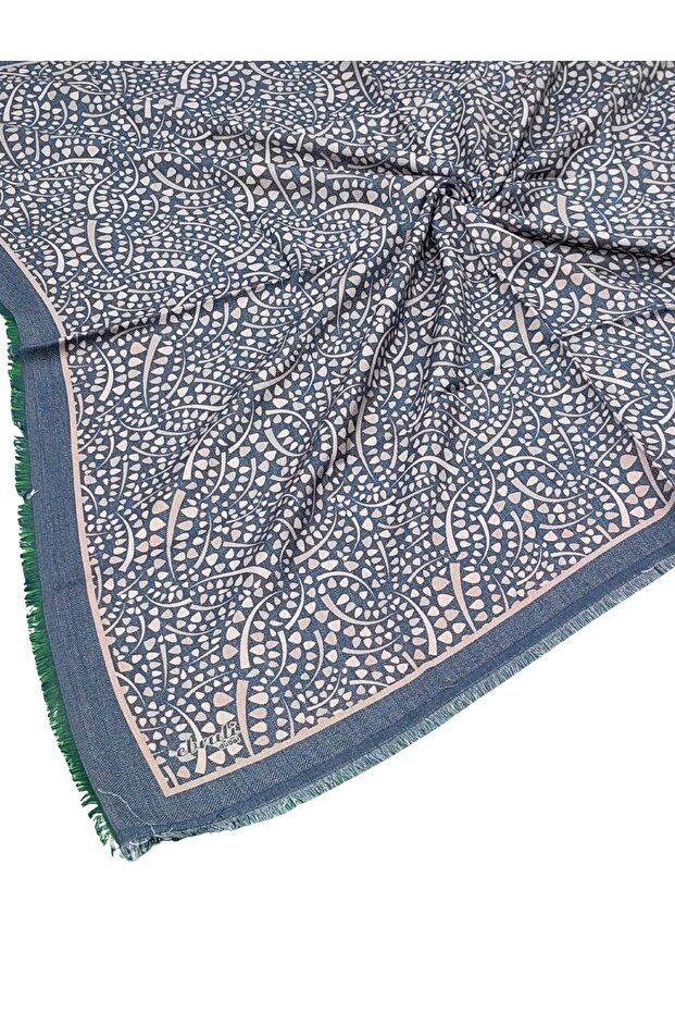 وشاح شتوي منقوش من إبرولي مقاس 95×95 سم