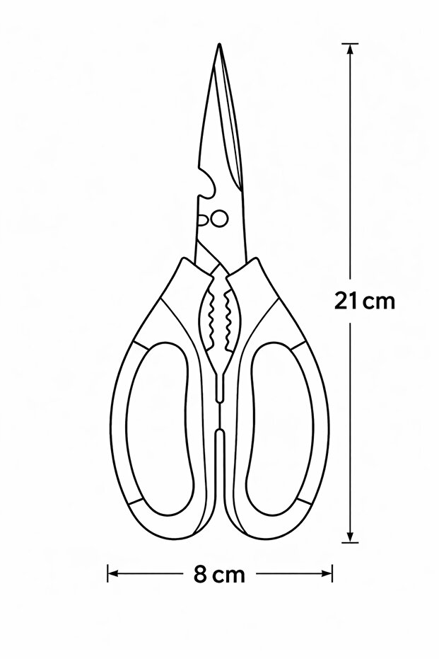 مقص مطبخ من الفولاذ المقاوم للصدأ - مقص مطبخ متعدد الوظائف - 5