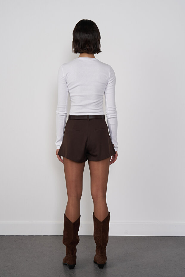 Pileli Mini Şort - 4