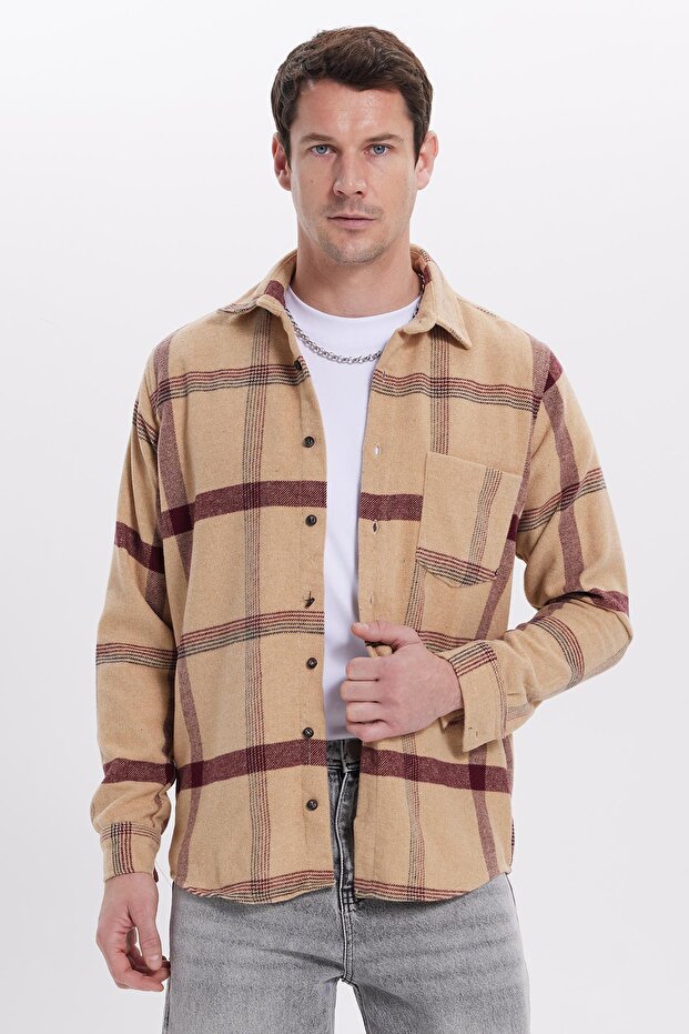 Men's Regular Fit Comfortable Cut Winter Plaid Lumberjack Shirt