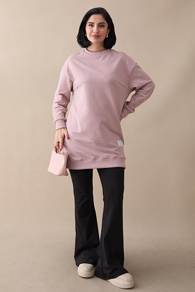 Etiket Detay Basic Gül Kurusu Tunik - 2