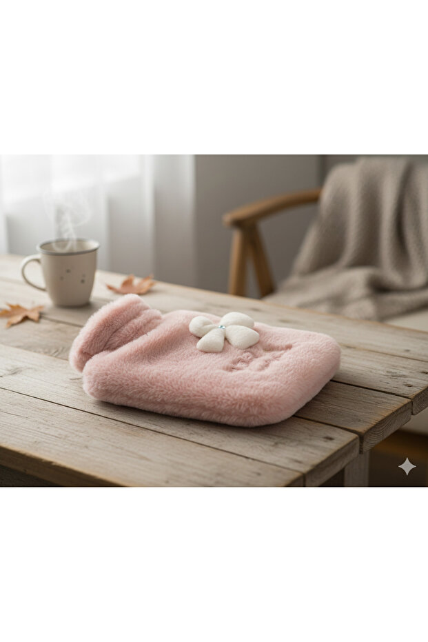 1 Liter Cute Animal Figured Plush Hot Water Bag 1St. Class K Rubber Material with Bow