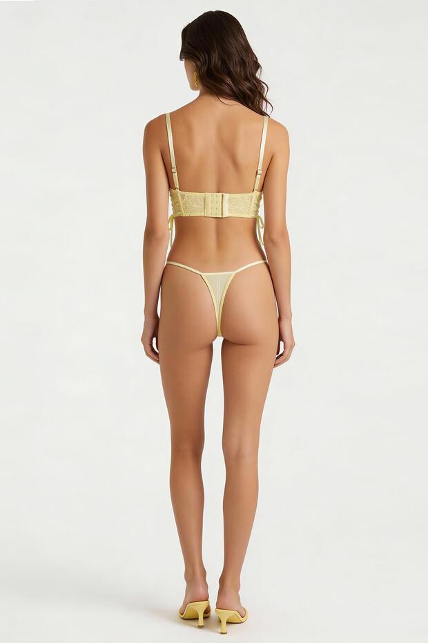 Pastivelle Sarı Dantelli String - 4