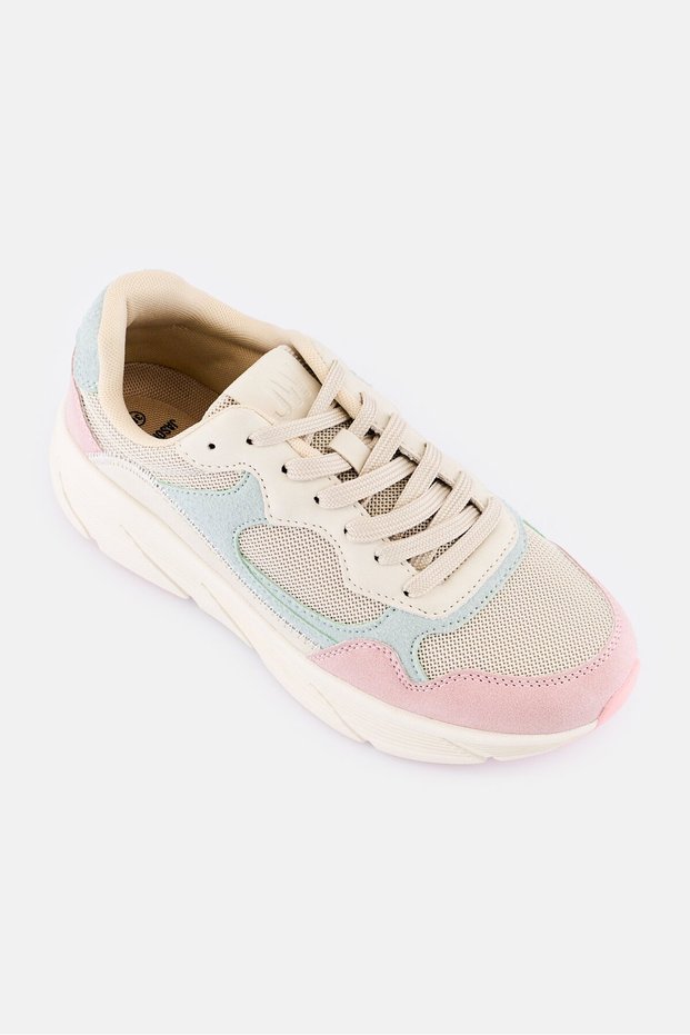 Women Textured Lace Up Casual Shoes, Multicolor