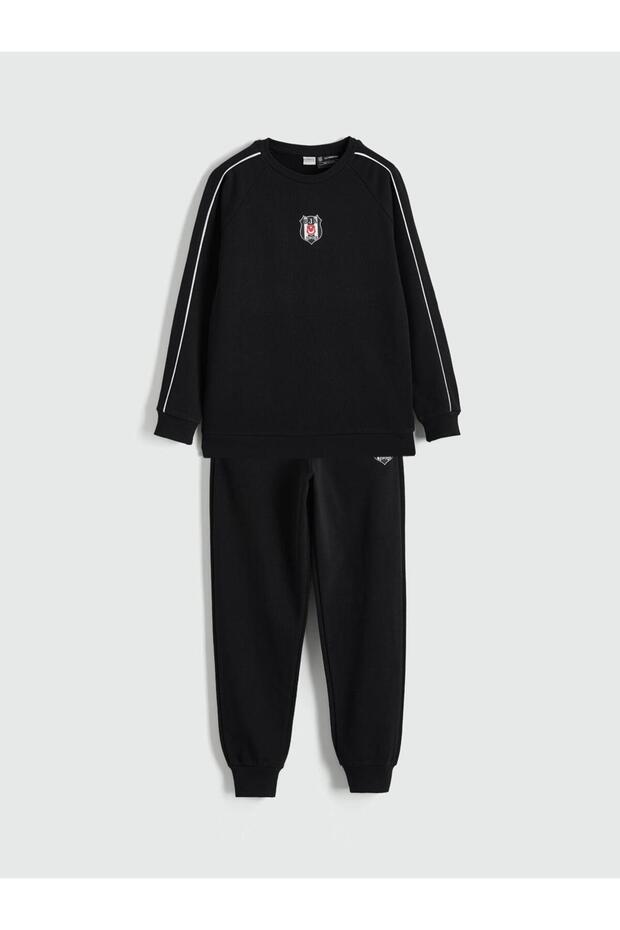 Lcw kids black beşiktaş Printed boys tracksuit set