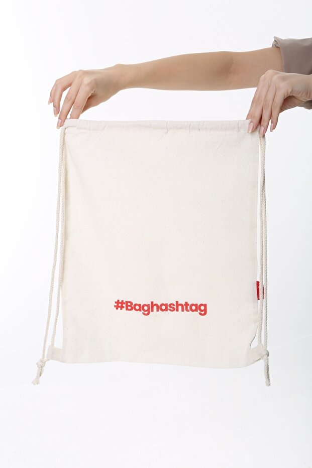 Printed Raw Cloth Drawstring Back Drawstring Cloth Bag - 2