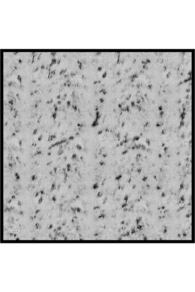 Gray Silk Twill Scarf - 1