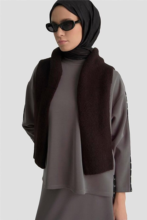 Şeritli Örme Takım 25KD1163 Antrasit - 4