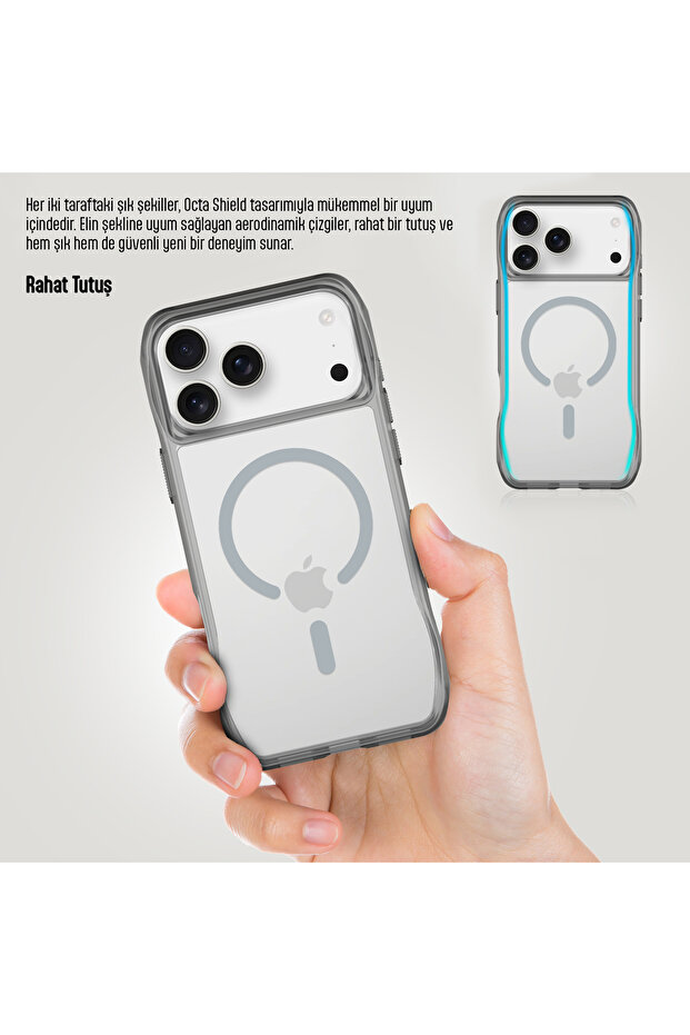 iPhone 17 Pro Max MagSafe Octa Shield Kılıf - Mavi - 5