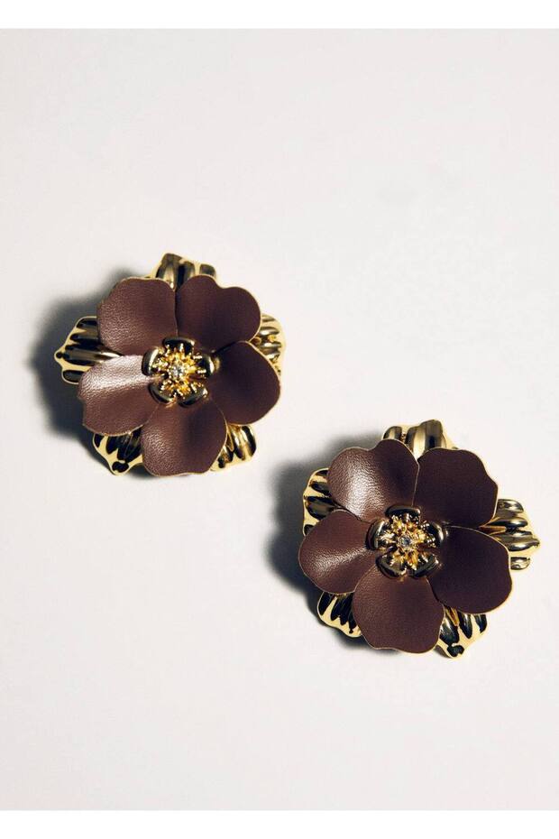 Metal çiçek küpe - 3