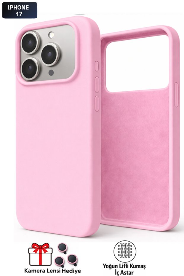 iPhone 17 Compatible Case with Velvet Camera Lens Gift, Silicone Erasable Cover Tb-10