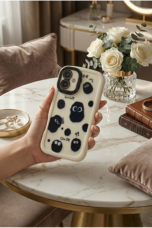 iPhone 16 Plus Compatible 3D Character Cat Pattern Shockproof Case with Camera Protection Frame - 1