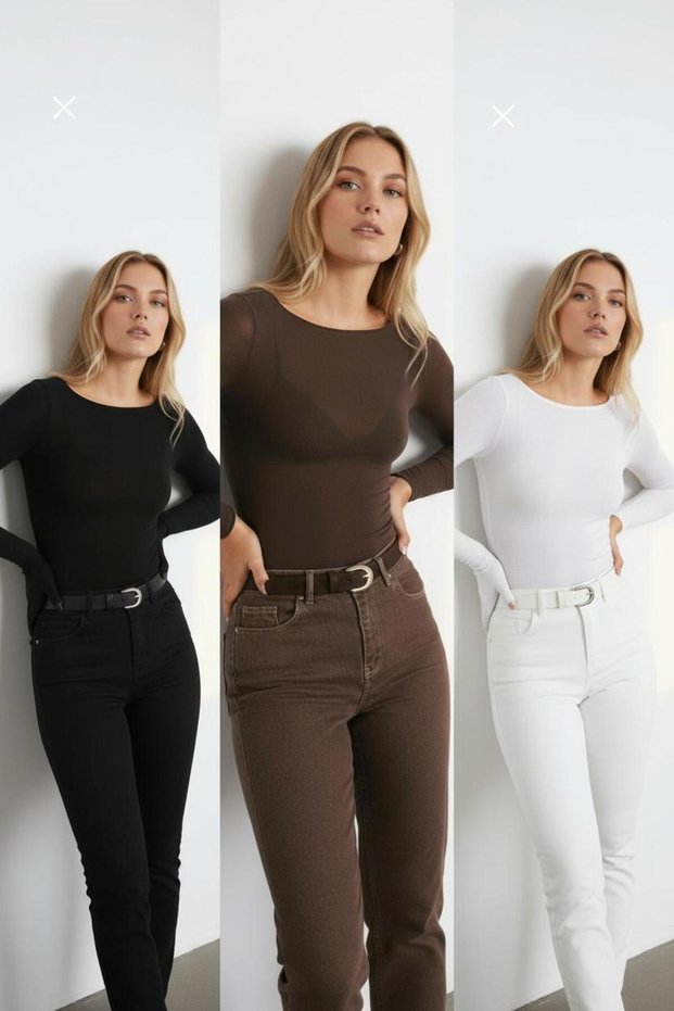 Women's 3-Piece Set Boat Neck Modal Cashmere Lightweight Bluse