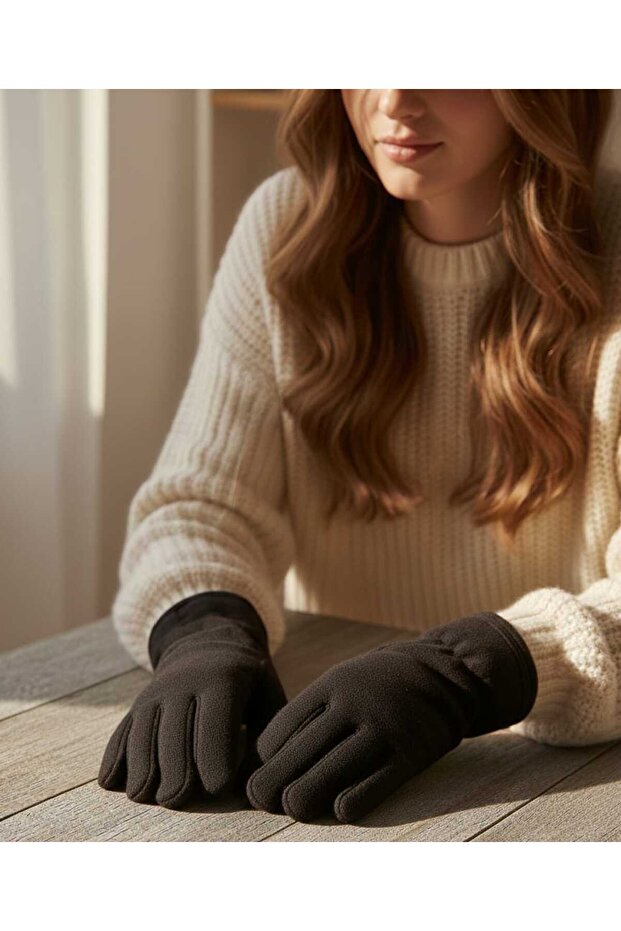 Siyah Kadın Polar Eldiven - 2