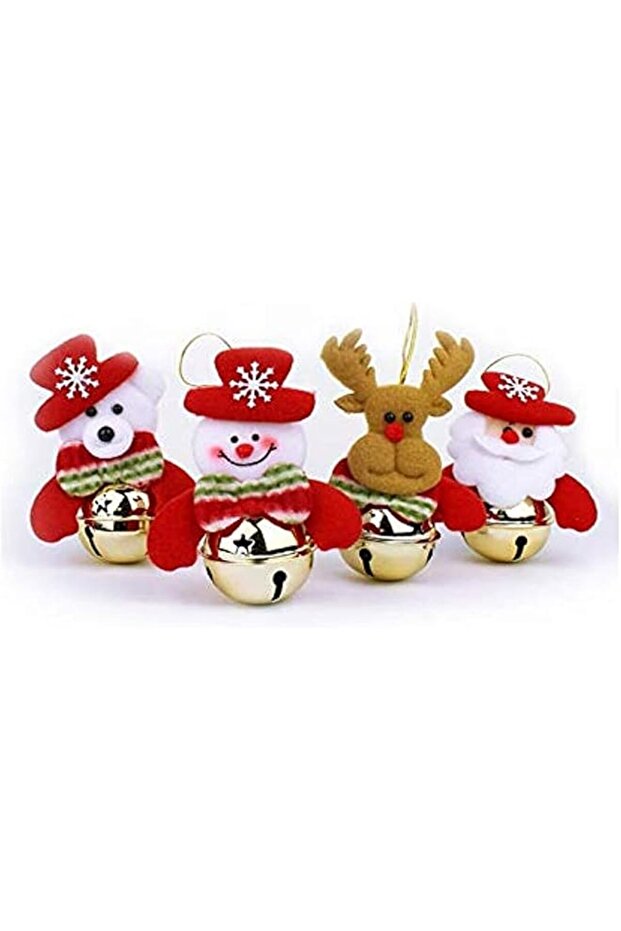 The Bros Christmas Bells Decorations for Home, 4Pcs set Christmas Tree Ornaments, snowman/old man/be