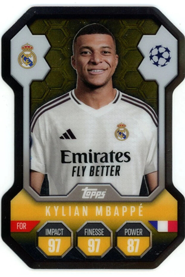 Match Attax Cl 24/25 Champions League 2024/2025 Sh6 Kylian Mbappe Chrome Shield