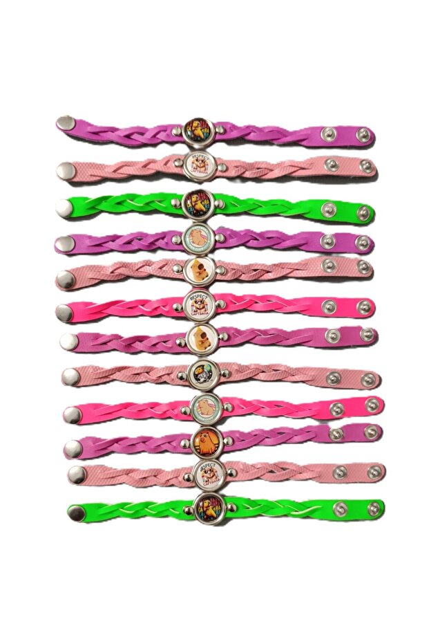 12 Capybara Themed Knitted Bracelets