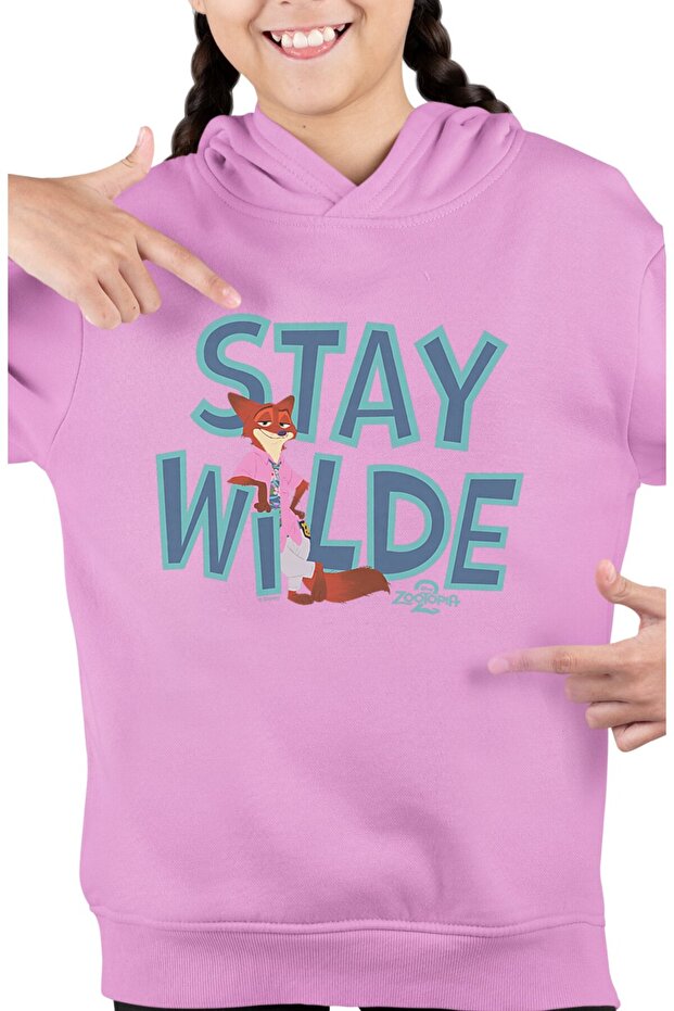 Stay Wilde Fox Printed Hooded Children's Sweatshirt, Unisex Zootopia Themed Hoodie