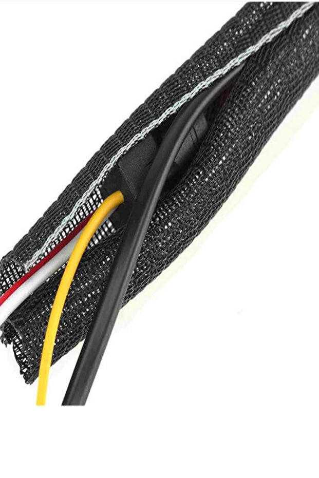 غطاء حماية لكابلات USB والطاقة والصوت والصورة (أسود، 9.8 قدم)