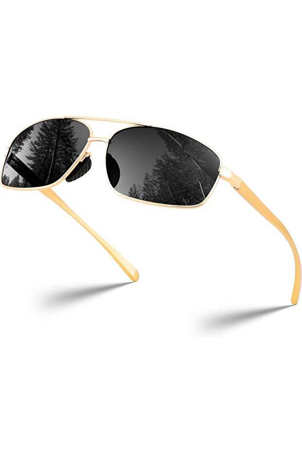Polarized Rectangular Pilot Sunglasses