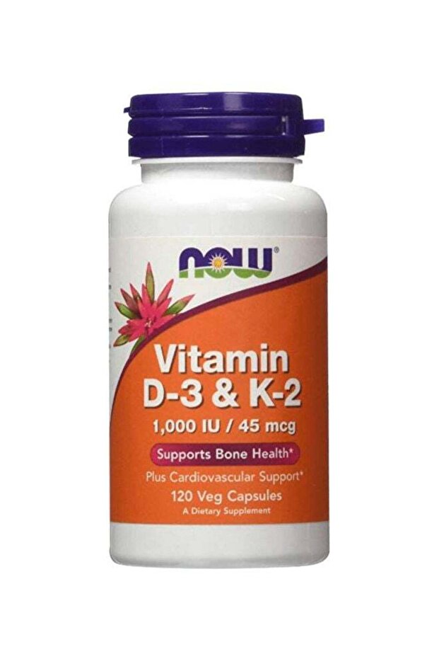 Supplements Vitamin D-3 & K-2 1,000 IU/45 mcg Plus Support Bone Health 120 Capsules