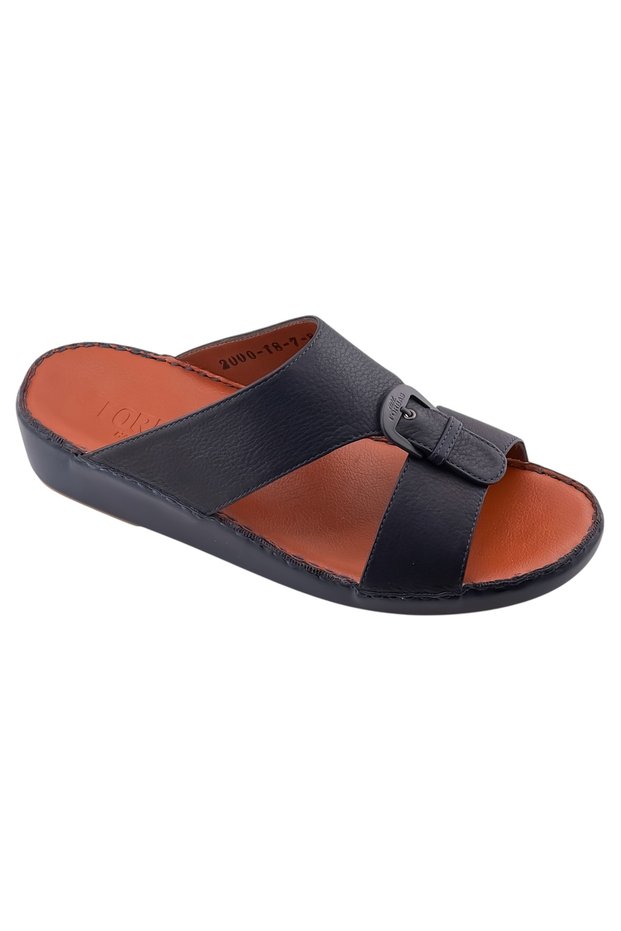 A E T Arabic Sandals For Men | Outdoor Mens Slippers | Open Toe | Genuine Leather with Buckle Detail