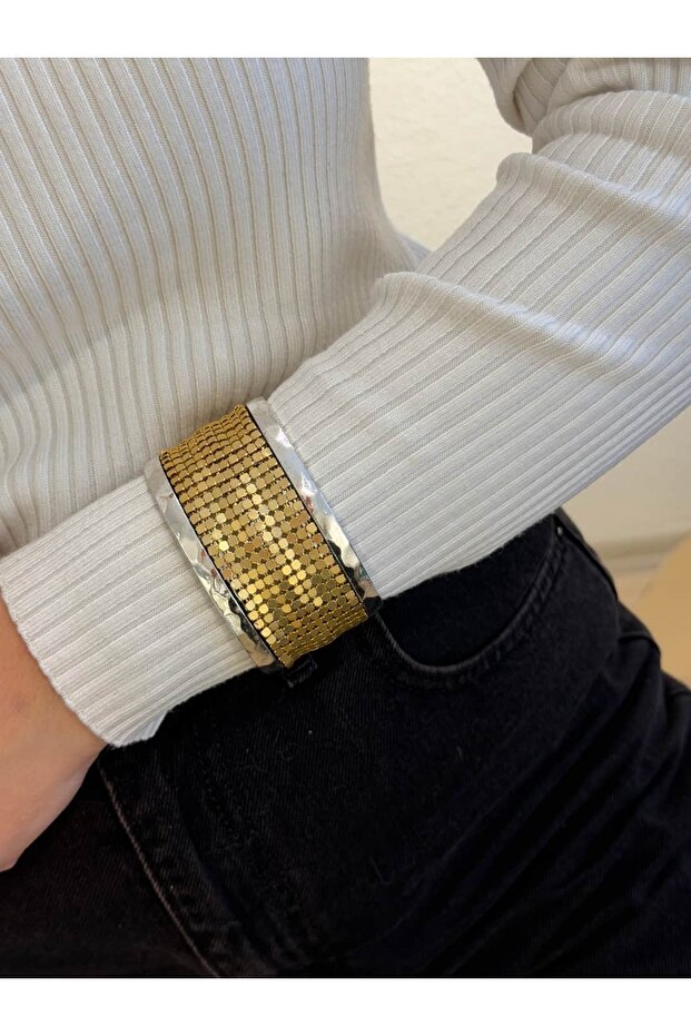 Marka Model Çift Renk Pullu Bilezik - 1