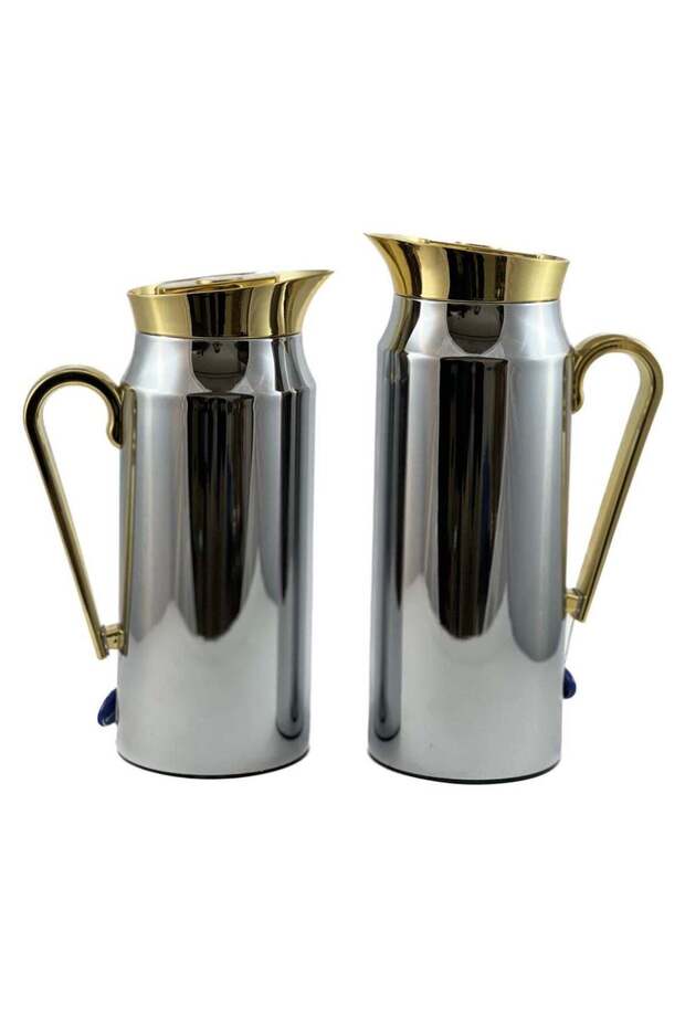 Homemaker 2-Piece Tea & Coffee Flask - 0.75 Liter & 1 Liter Capacity - Glass Inner - Steel Body - Si