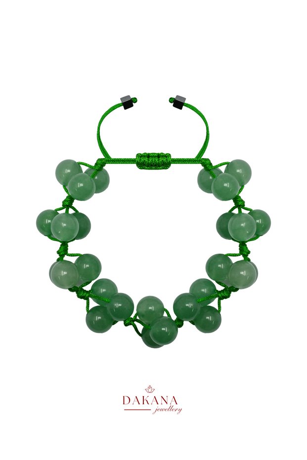 Certified Hematite and Aventurine Stone 8 mm Macrame Natural Stone Bracelet