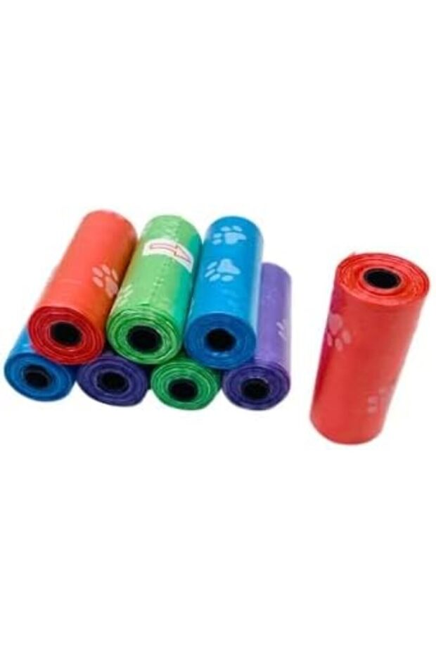 Pack Of 8 Disposable Diaper Bag Refill Rolls Safe And Odour Control - Multicolour