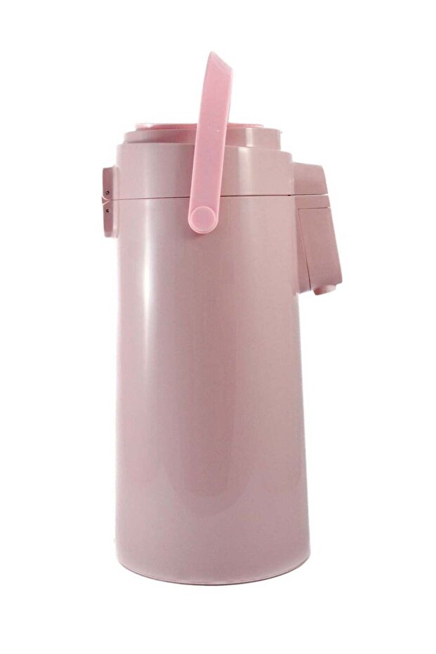 Tea & Coffee Vacuum Flask With Pump, Insulated Double Wall Glass, 3 Litre Capacity, Pink