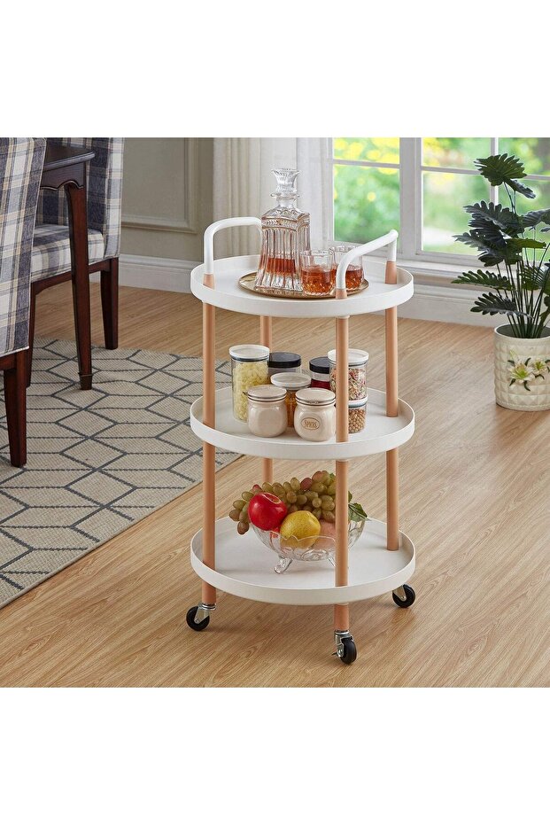 Rolling Cart 3 Tier Organizer Cart Craft Art Cart Multi-Purpose Organizer Shelf Tower Rack Serving T